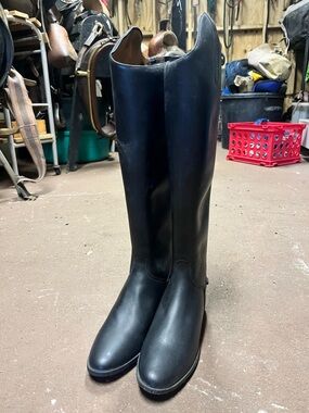 Treadstone Black Leather Tall Riding Boots